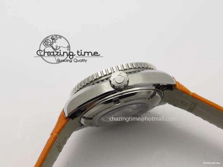0108 Reliable Planet Ocean Professional SS V6F 37mm Ladies Orange Bezel On Orange Leather Strap A 8255